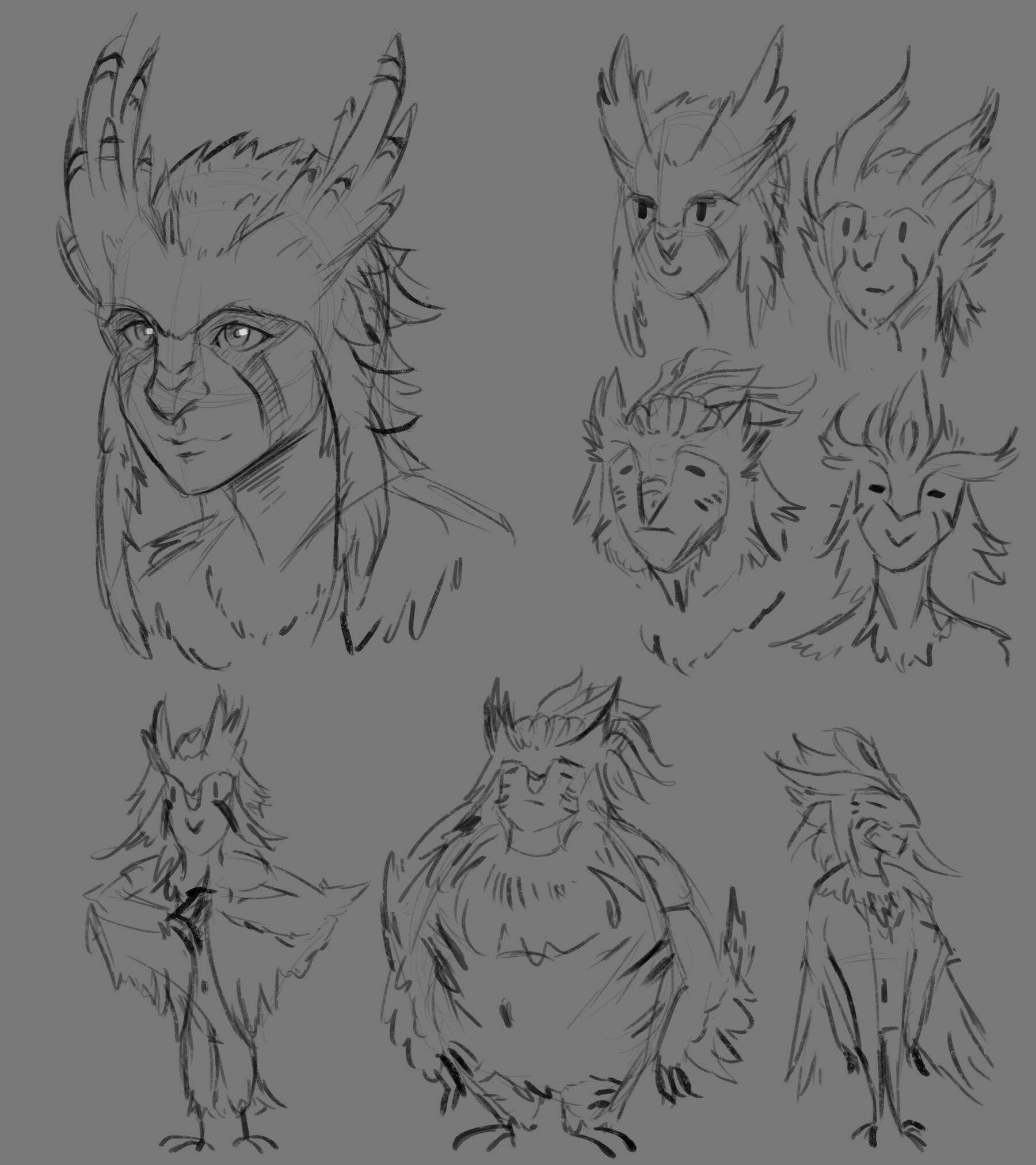 Harpy characters - first drafts