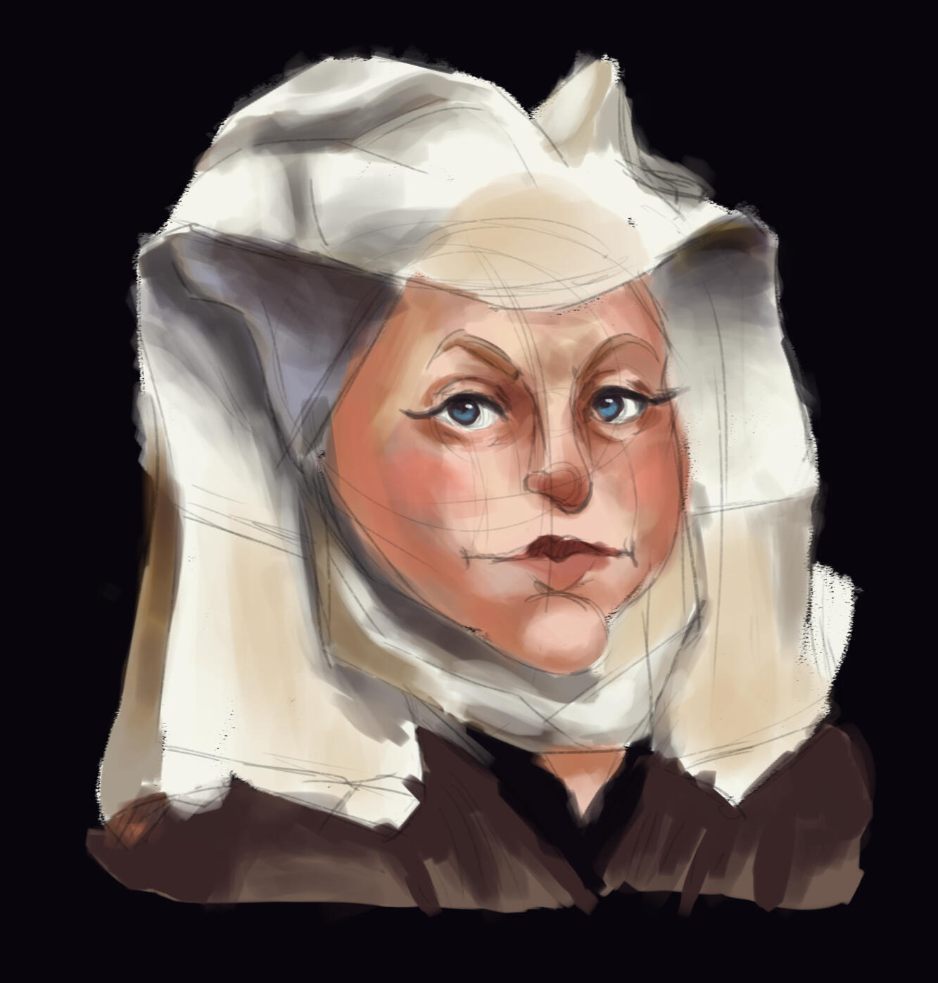 Renaissance portrait study caricature
