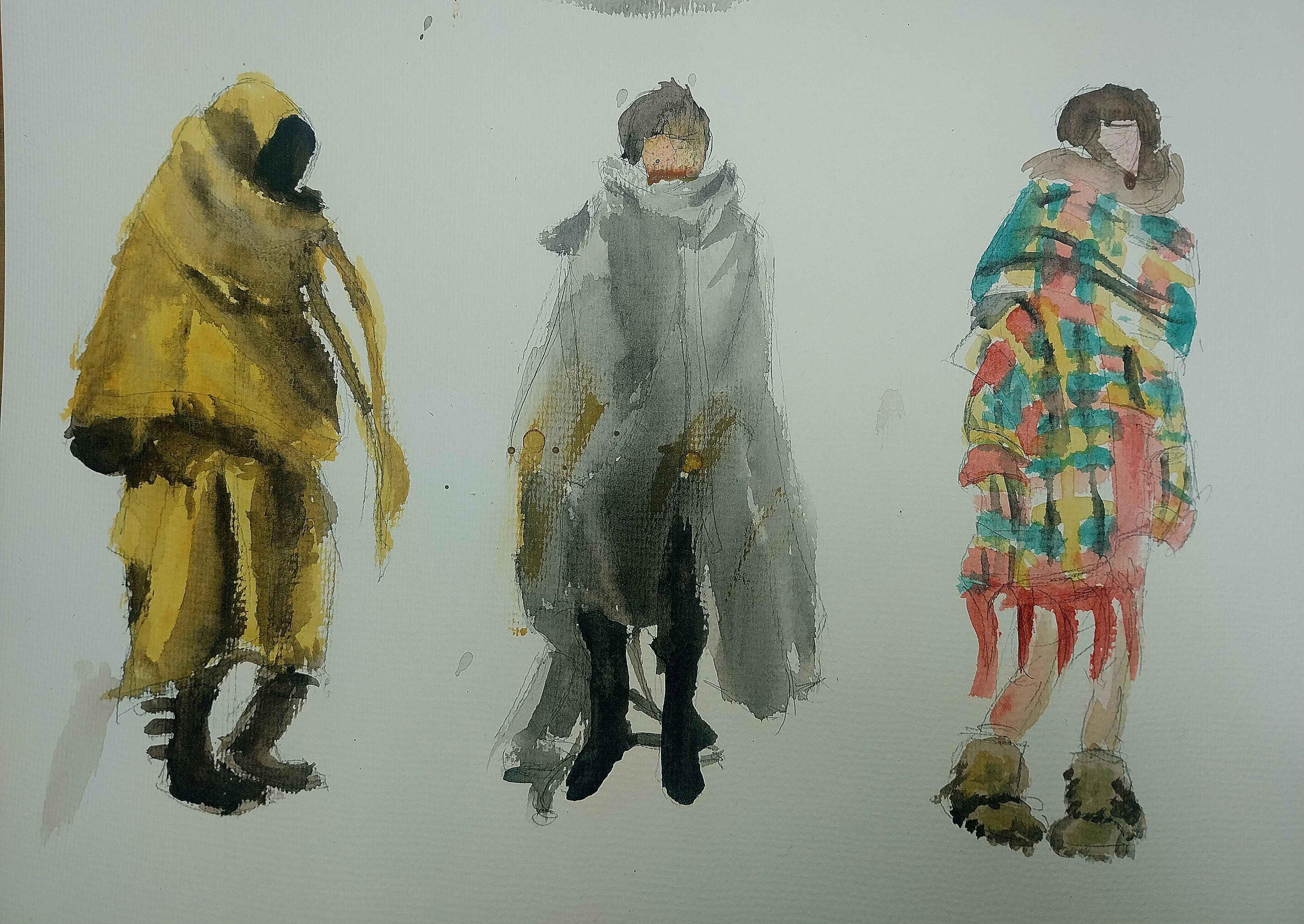 Outfit studies in acrylic