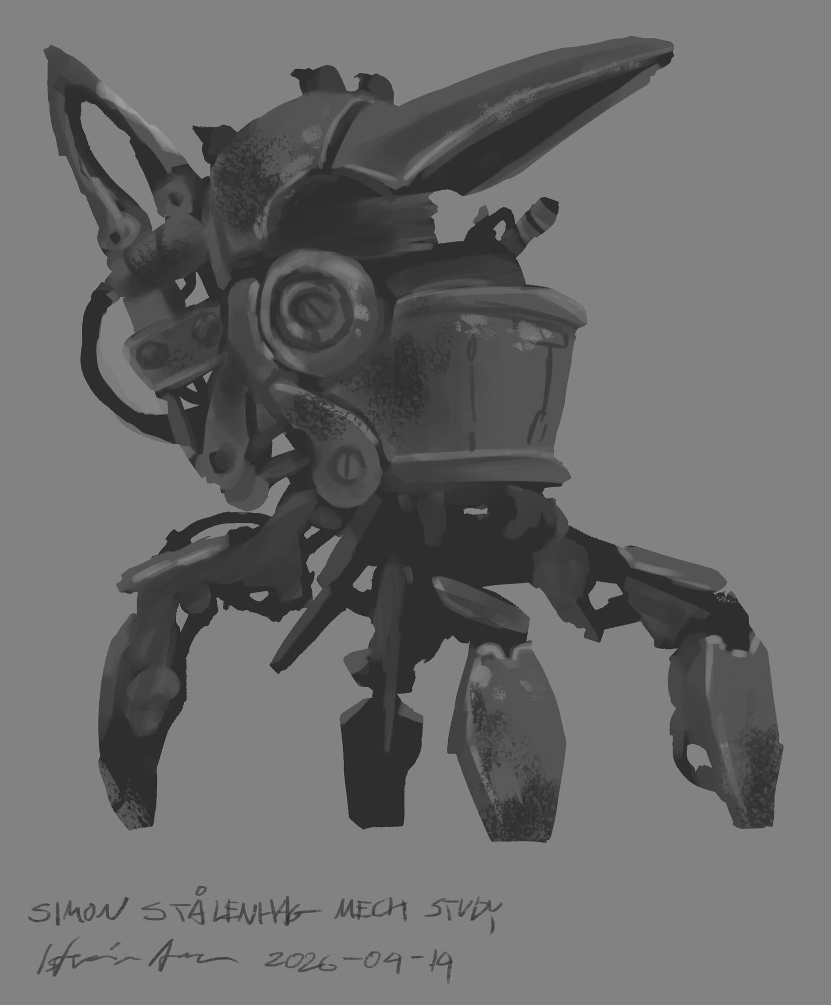 Simon Stalenhag mech study