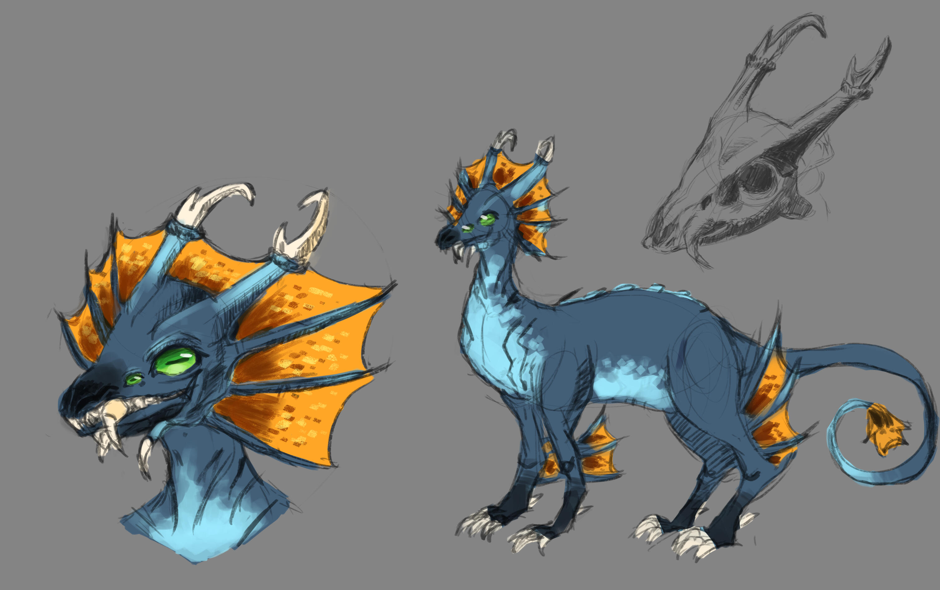 Colored sketch + sketch + full body + bust