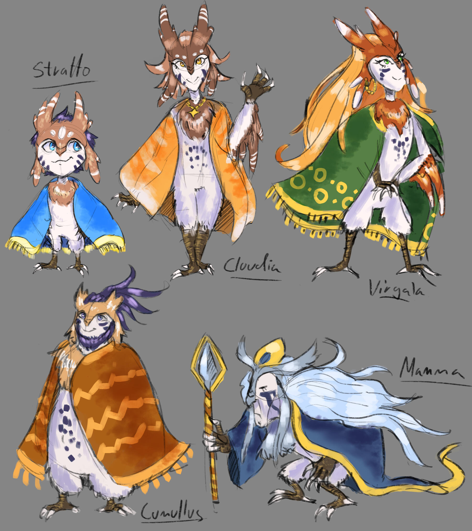 Colored sketch + full body